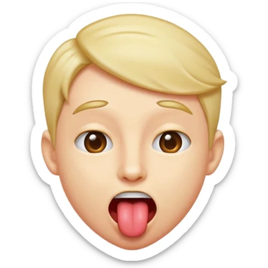 A shaking head emoji with tounge out sticker