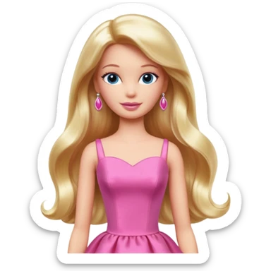 barbie wear pink dress sticker