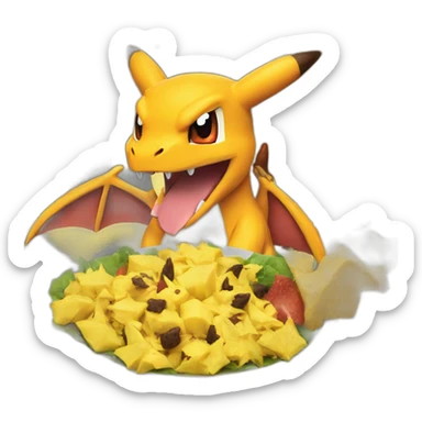 charizard eating pikachu sticker