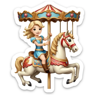 person riding a carousel horse sticker