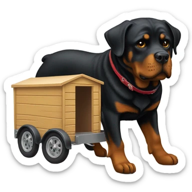Rottweiler hauling a trailer  sticker