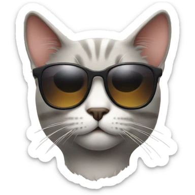 Cat with sunglasses sticker
