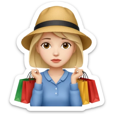 sad lady shopping  sticker