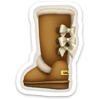 Uggs with a bow sticker