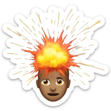 Create a brain with an explosion above sticker