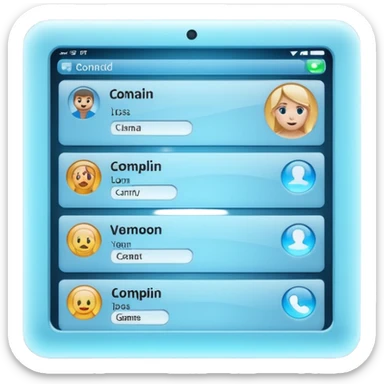 computer screen with contact cards sticker