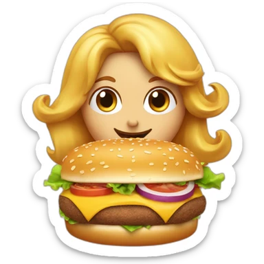Une sirène qui mange un hamburger sticker