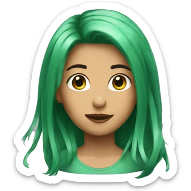 green hair girk sticker