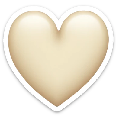 Cream colored heart sticker