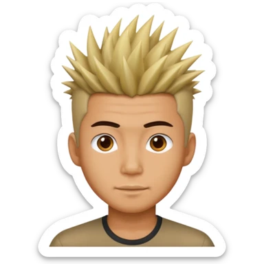 Make it a vietnamese male with spiky hair sticker