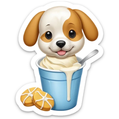 Un chien avec une glace  sticker