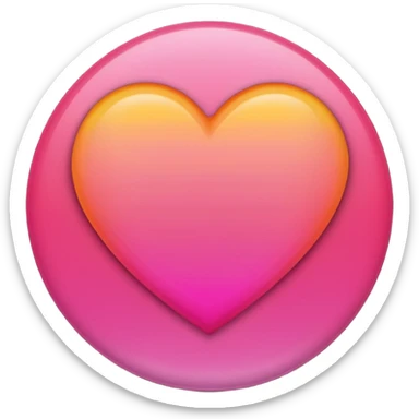 Dark pink to orange to yellow to orange to dark pink portrait gradient heart sticker