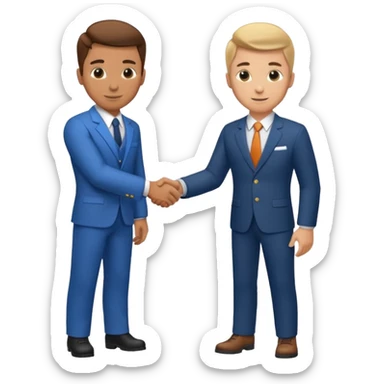 Mechanic and gentleman shaking hands sticker