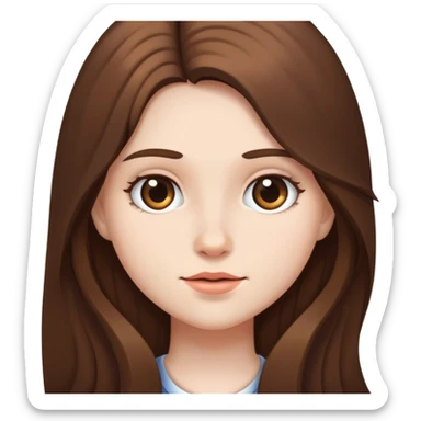 a big sister with long brown hair and white skin sticker