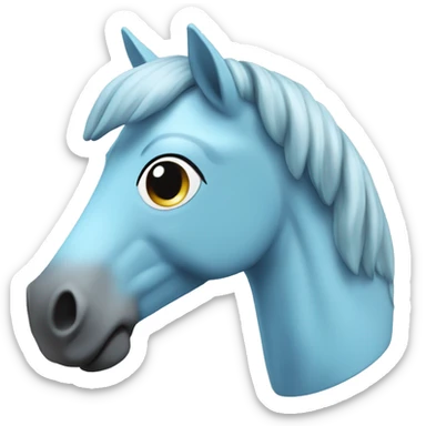 pastel blue toy children's horse sticker