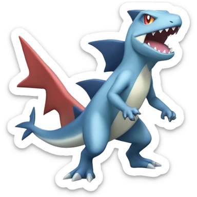 Sharpedo-Charmeleon-Gible-Gabite-Larvitar-Fakémon Full Body sticker