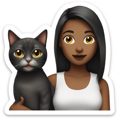 Ashley with a cat sticker