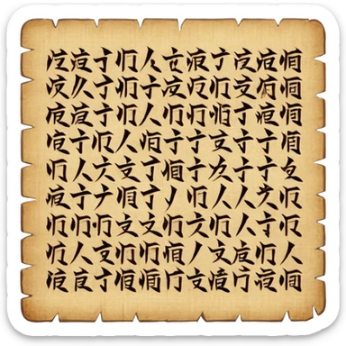 japanese papyrus, wiritng sticker