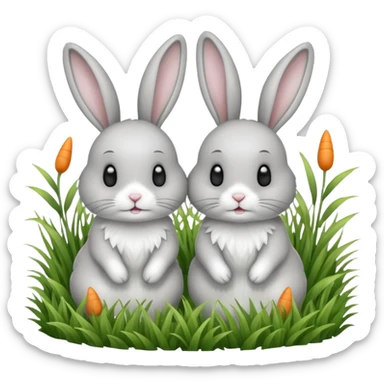 two rabbits colllobrating sticker