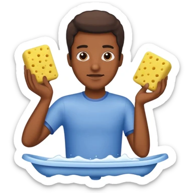 Dude cleaning bathroom  sticker