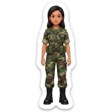 Filipino female soldier bdu 1990s with black combat boots without wearing bandolier sticker