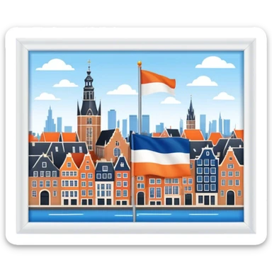 City with flag of netherlands  sticker