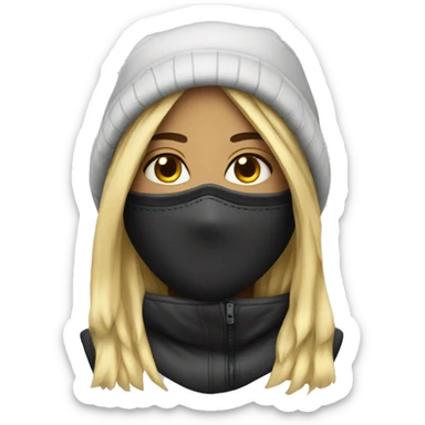 Ski mask girl sticker
