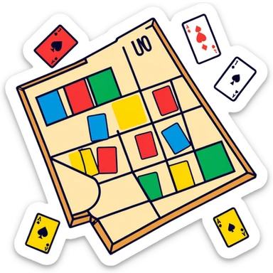 Quiero que me crezco como una tabla del parchís que llega a algunas cartas del juego del uno y del virus por ahí esparcida y que sea súper cozy
 sticker