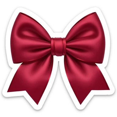 Maroon red bow sticker
