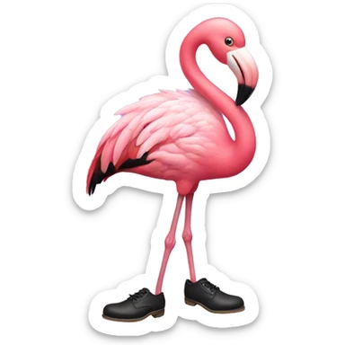 flamingo wearing tap shoes sticker
