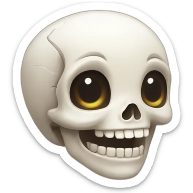 Cute kawai happy female skull sticker