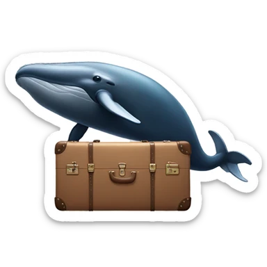 humpback whale carrying luggage sticker