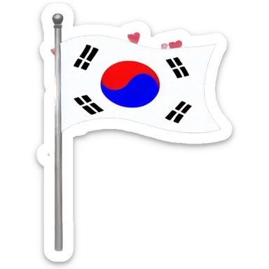 Korean flag with hearts sticker