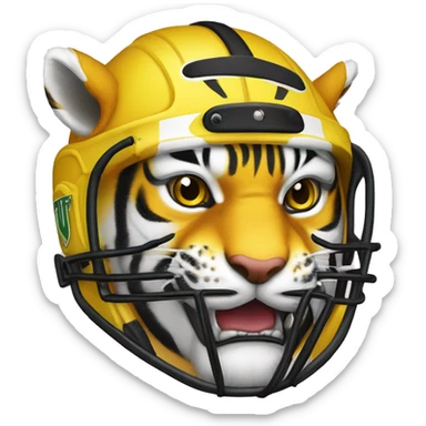 The tiger is wearing a cricket helmet, and below the tiger's head is the text "PANTHARA TIGERS" in bold yellow letters, outlined in black. The overall design has a sporty and dynamic feel, likely representing a cricket or sports team. sticker