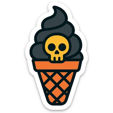 gothic ice cream sticker