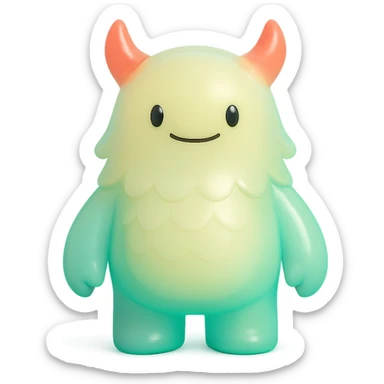 monster with glowing red horns, shimmering scales, and a bright aura sticker