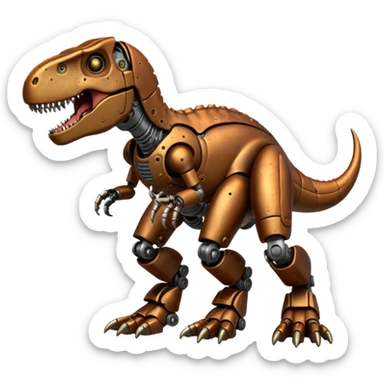 T-rex with robot parts sticker