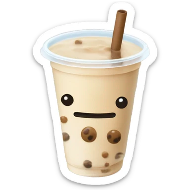 milk tea with boba balls  sticker