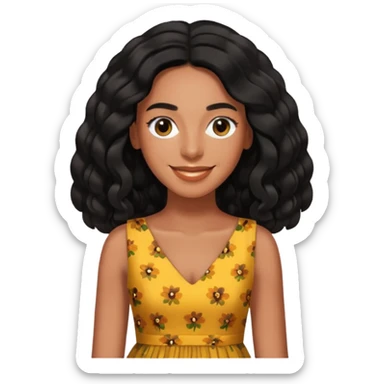Solange with long black hair sticker