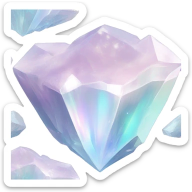 Pastel white iridescent nebula crystal shard sticker