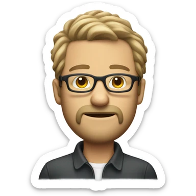 hairy white man with glasses sitting on couch sticker