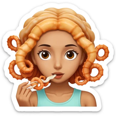 Make this girl eating calamari  sticker