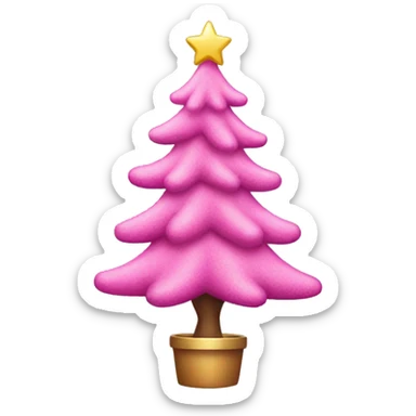 pink Christmas tree sticker