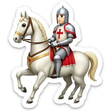 A knight templar on a horse sticker