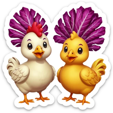 sfondo trasparente emote con polli e radicchio animati gamer sticker