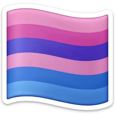 A bisexual flag with three color 🩷💜💙 like the same exact color and three colon like this 🇦🇲 but with the color of the heart sticker