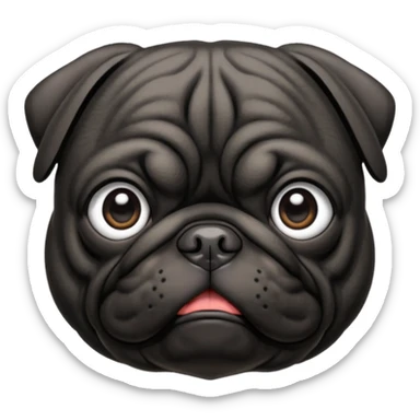 Black pug sticker