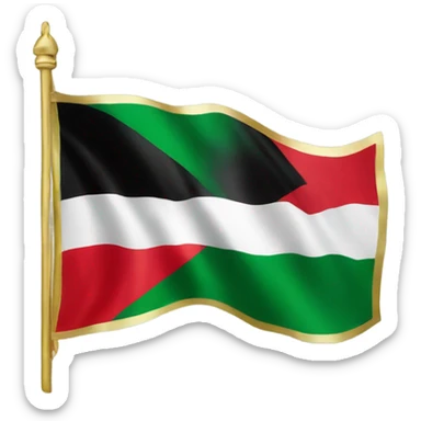 Palestine flag with gold sticker