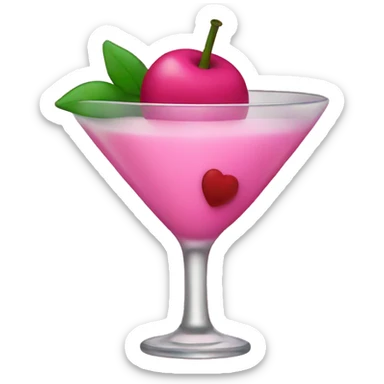 Pink martini with bow sticker