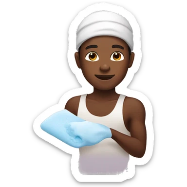 Clean brown skin boy doing skincare sticker